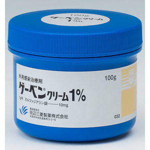 Geben磺胺嘧啶银 乳膏1%:100g